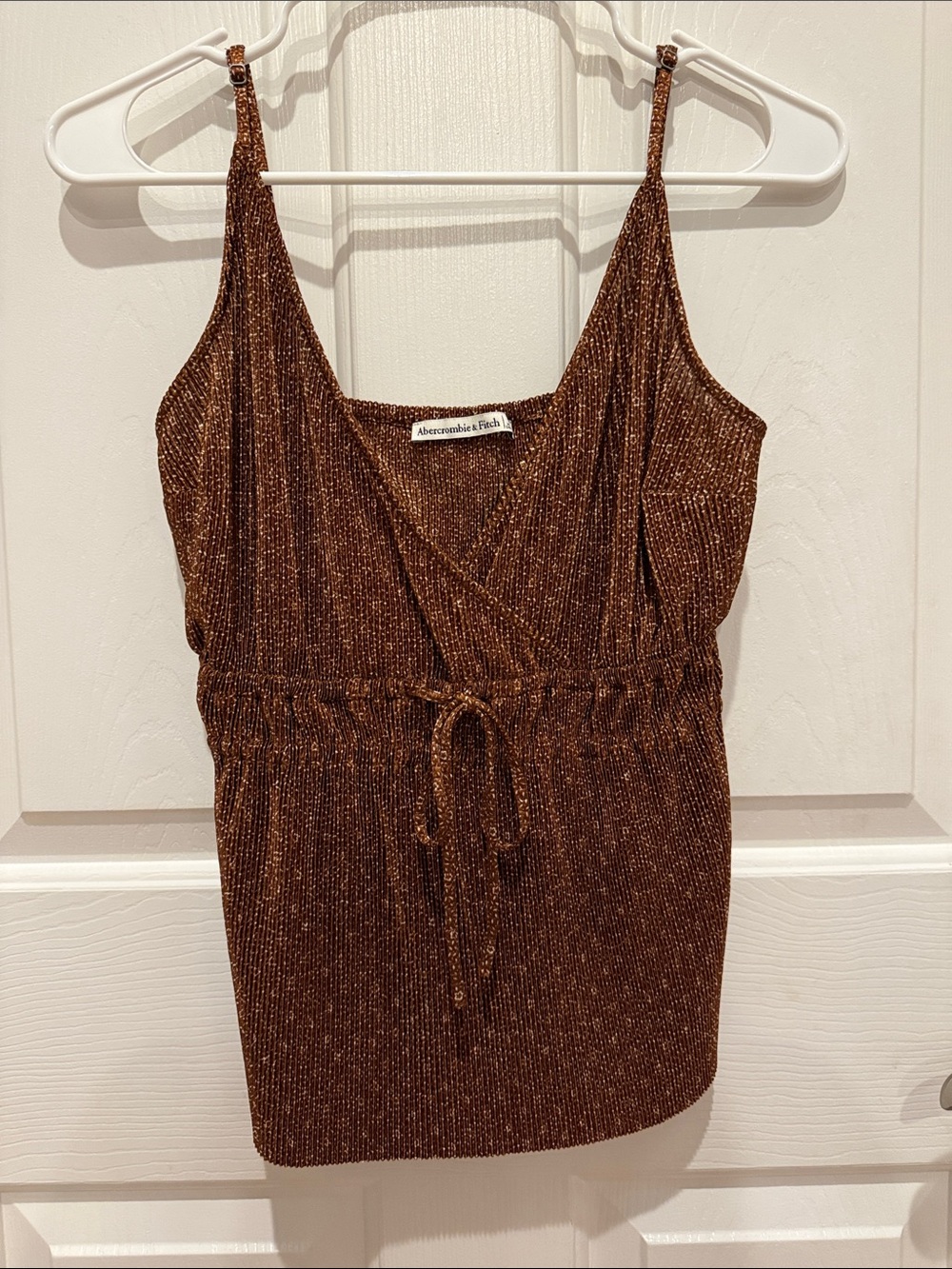 Abercrombie & Fitch Metallic Brown Drawstring Cami